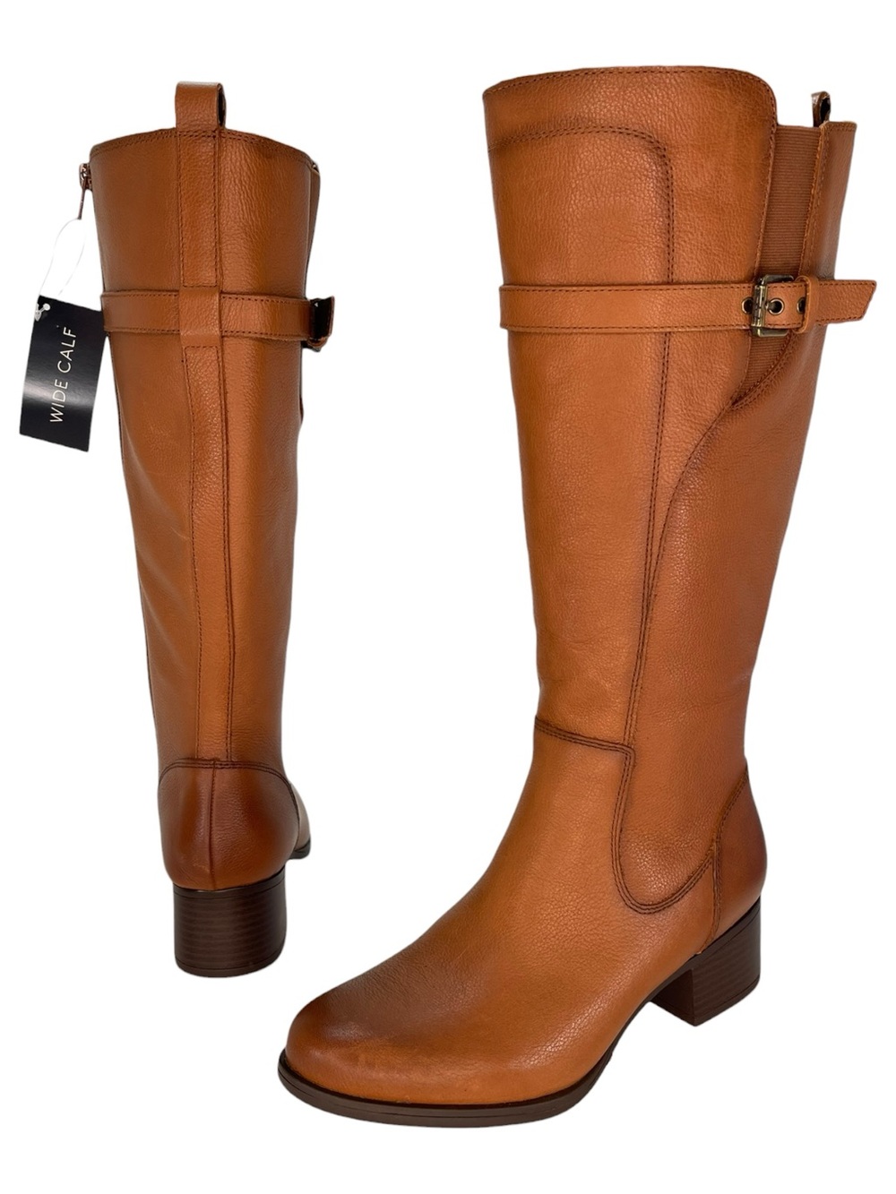 Naturalizer Tan Leather Knee-High Riding Boots - Picture 9 of 12